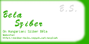 bela sziber business card